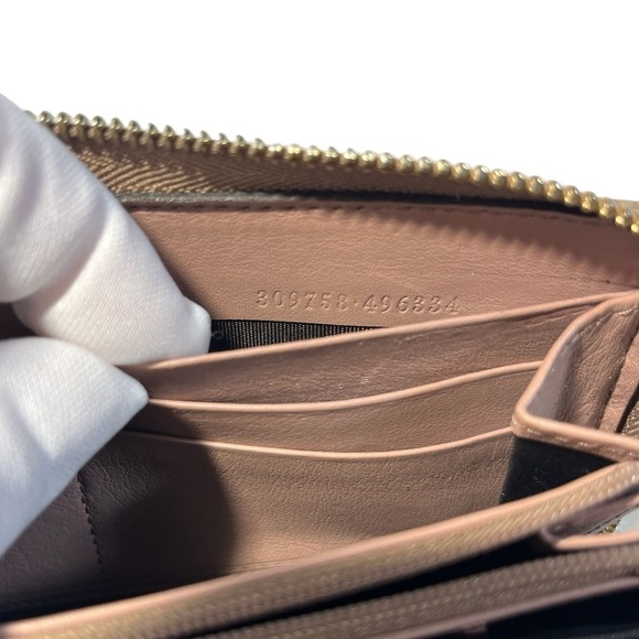 GUCCI Micro Guccisima Patent Leather Zip Around Wallet, Beige/Nude EUC - Picture 16 of 17